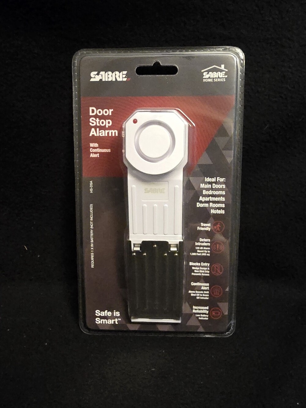 SABRE White Door Stop Alarm - Portable Home Security Stopper